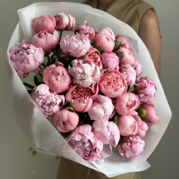 Пионы MIX - SALMON&PINK