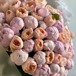 PEONY MIX - розы  JULIET и пионы PINK 
